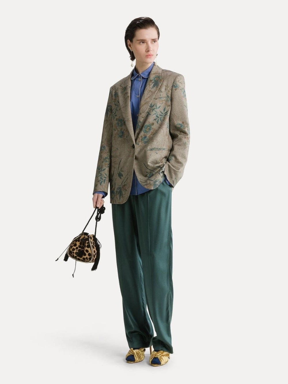 🇮🇹 Forte_ Forte Italy Estate 2017 Green Viscose Pants Size M PRICED ACCORDINGLY